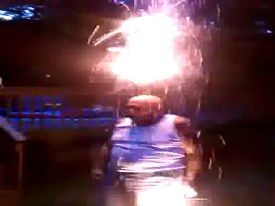Feuerwerk auf dem Kopf