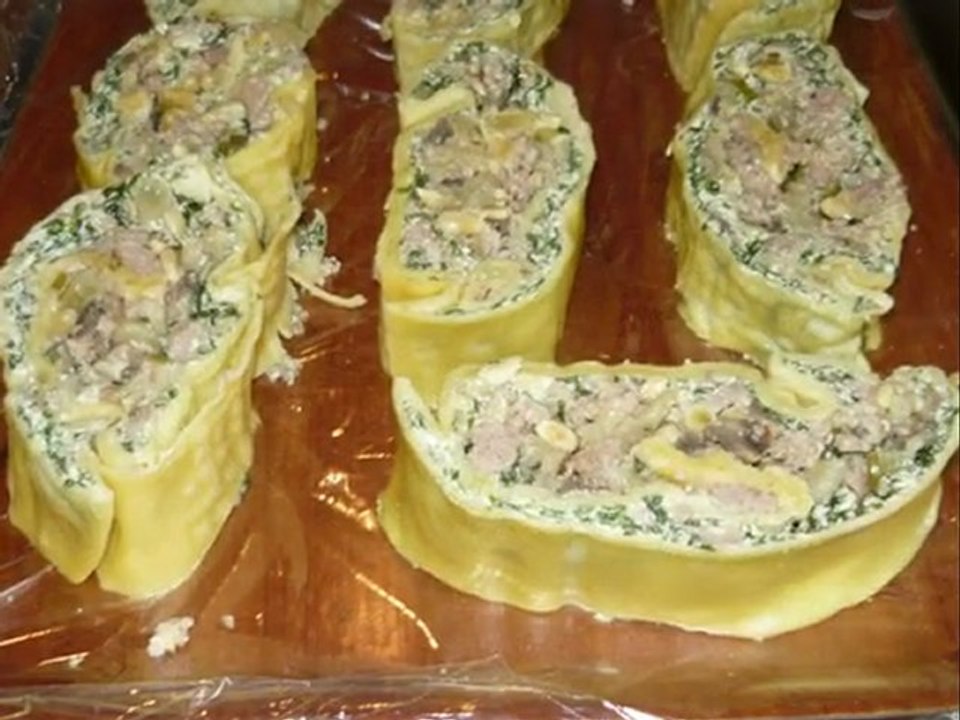rotolo de pâtes fraiches aux épinards et ricotta