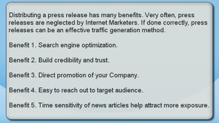 Benefits Of Press Release Distribution