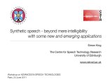 Advances in Speech Technologies | IRCAM | Simon King