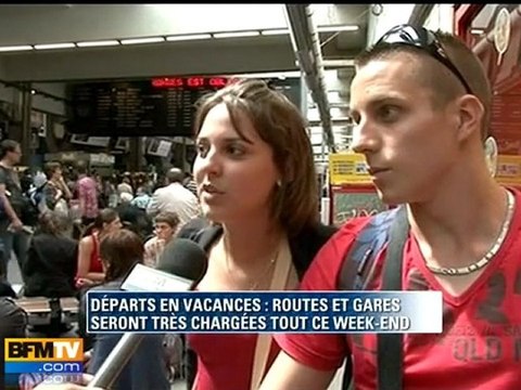 Départs en vacances : routes et gares chargées