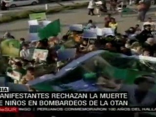 Denuncian muerte de niños libios por bombardeos