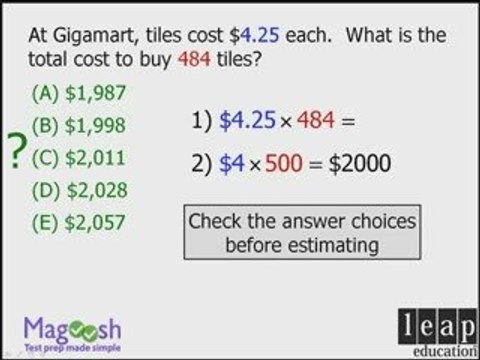 GMAT Math Tip #1 - When to Estimate