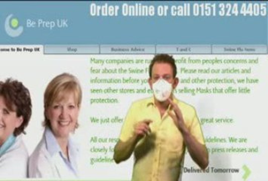 Swine Flu Masks and Respirators Advice from www.beprep.co.uk