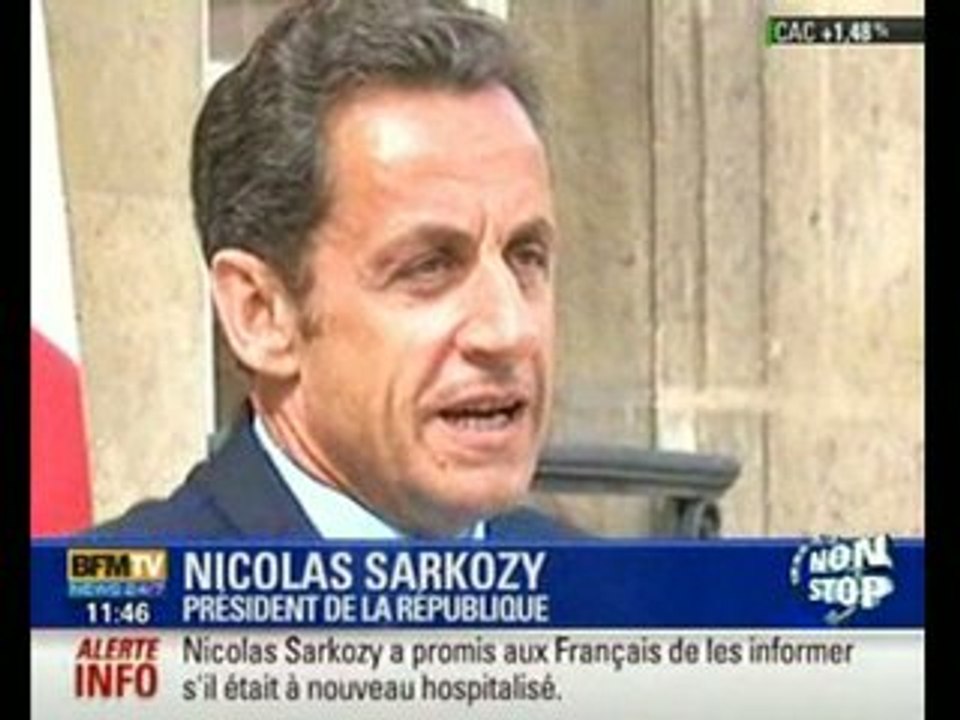 Nicolas Sarkozy s'exprime sur son état de santé