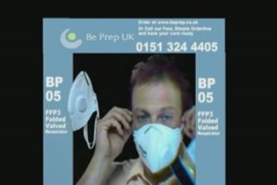 Swine Flu FFP3 Fold Flat Respirator or Mask