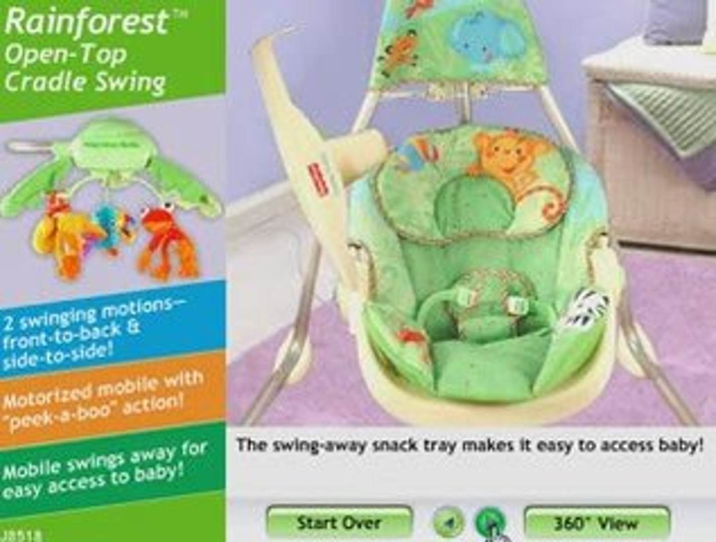 fisher price rainforest open top cradle swing - video Dailymotion