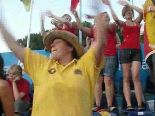 Supportrice allemande en délire, aux Mondiaux de Rome