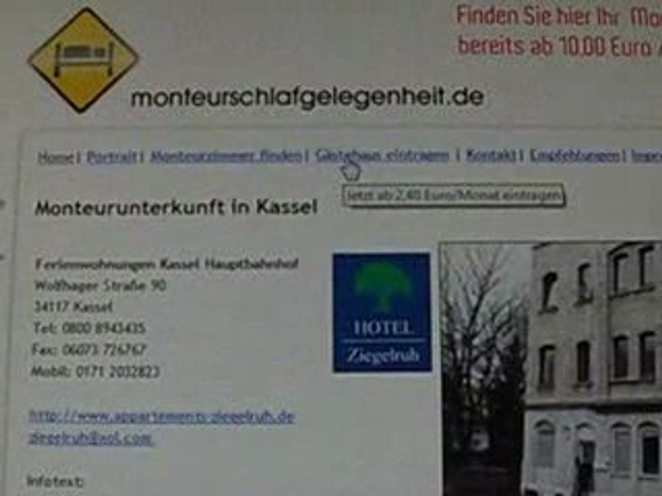 Monteurzimmer günstig anbieten (ab 29,- Euro)