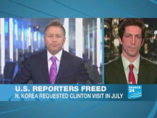 Clinton returns to US with freed journalists