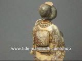 mammoth ivory carving JAPANESE MOTHER AND KID #37141
