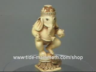 mammoth ivory netsuke ELEPHANT GOD H1362