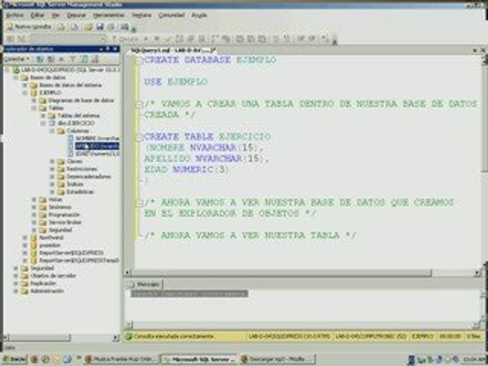 CREAR UNA BASE DE DATOS EN SQL SERVER 2005