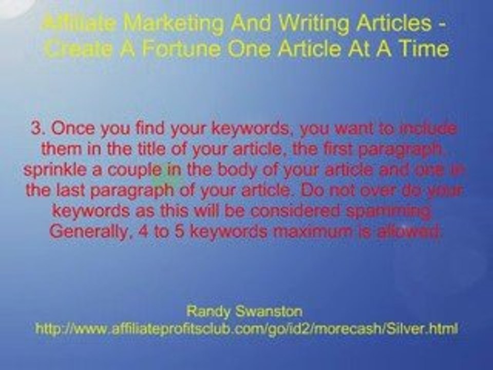 Create A Fortune, One Article at A Time