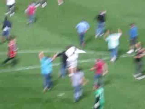 Fans on the pitch!! West Ham vs Millwall