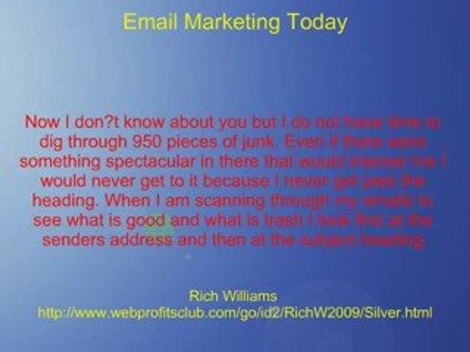 Email Marketing Today