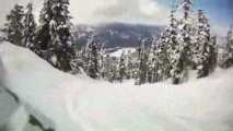 Boarding at Whistler with a new VholdR ContourHD helmet cam