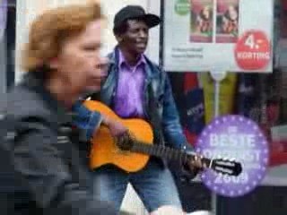 Talented artist on Middelburg nl streetcorner 2009