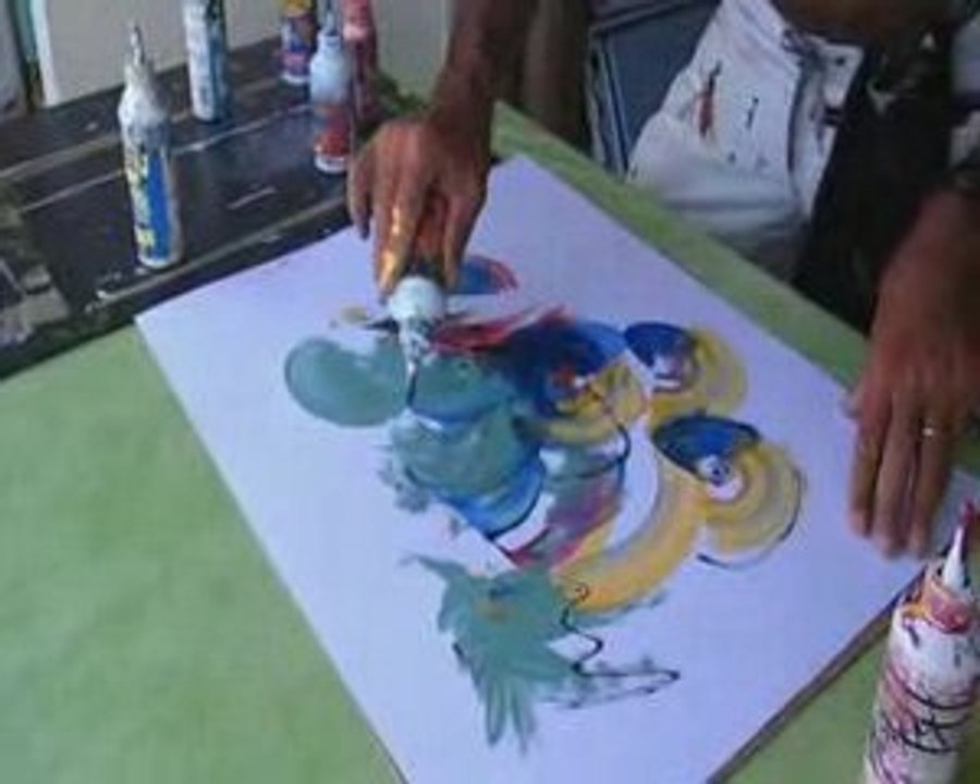 Peinture abstraite faite directement à la main par Tronet M.