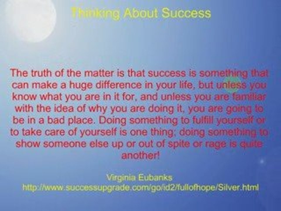 Thinking About Success