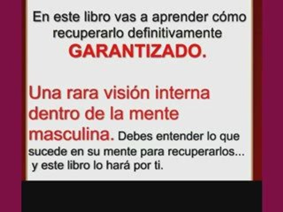 Atención Mujeres: COMO RECUPERAR A TU HOMBRE