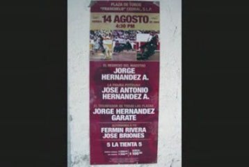 Corrida de toros en  Cedral, San luis Potsí 15-agosto-09