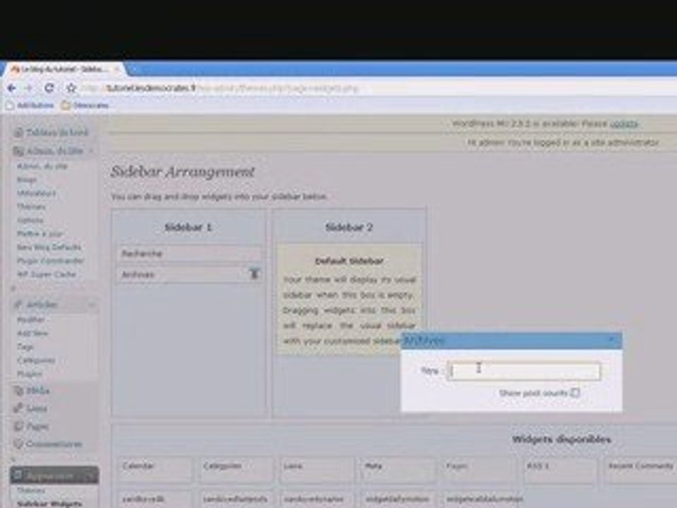Tutoriel #3 > Ajouter des widgets à son blog