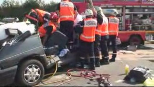 Intervention Accident 2 VL RCEA - Pompiers Moulins SDIS 03