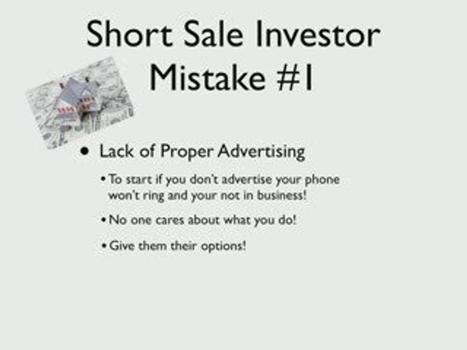 Short Sale Investor Mistakes #1