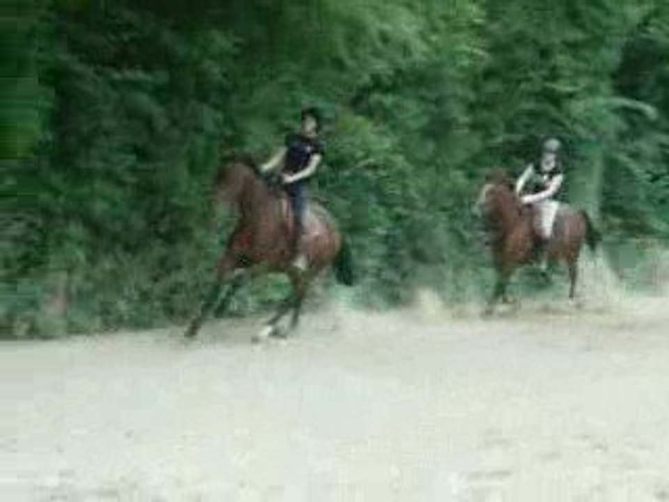 Laura avec Rebel et Justine avec Romano