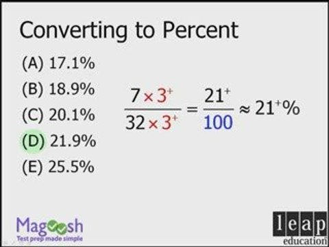GMAT Math Tip #4 - Converting to Percent