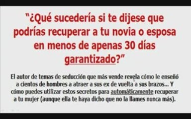 Cómo recuperar a una mujer en 30 días o menos
