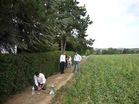 Décollage d'une fusée à eau