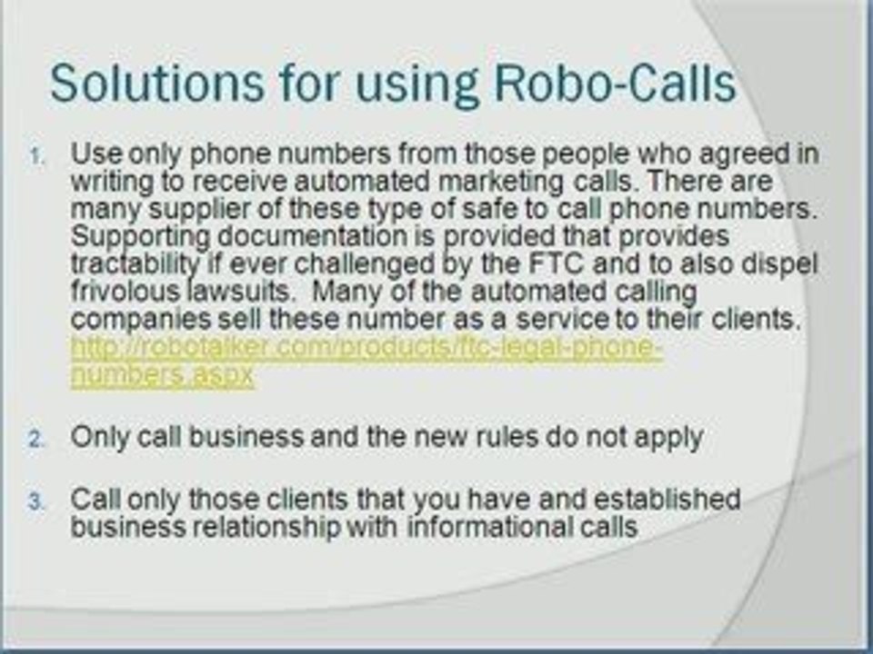NEW FTC AUTOMATED CALLS RULES AND HOW TO SURVIVE