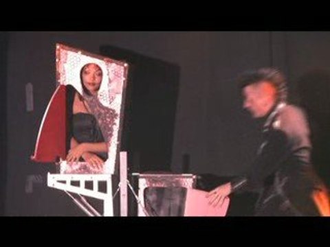 Freaky magician Dan Sperry performs TILT illusion live