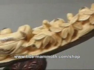 mammoth ivory tusk carving HAPPY KID 37119