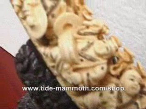 mammoth ivory tusk carving BUDDHA AND KIDS 37224