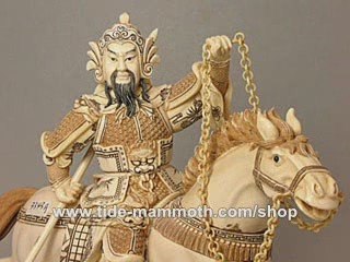 mammoth ivory carving RIDING WARRIOR IN PAIR 37170