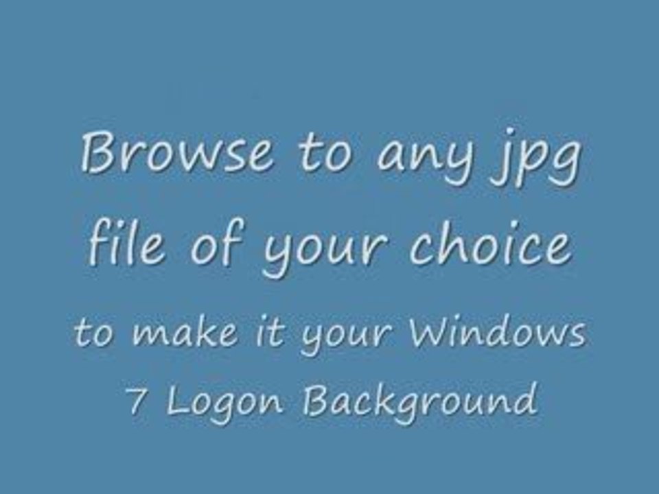 Change Windows 7 Login Background