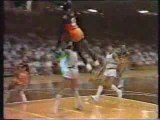 Michael Jordan breaks backboard with a dunk, basketball, nba