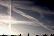 Blue sky - White lines from planes Timelapse