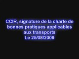 Signature de la charte applicables aux transports