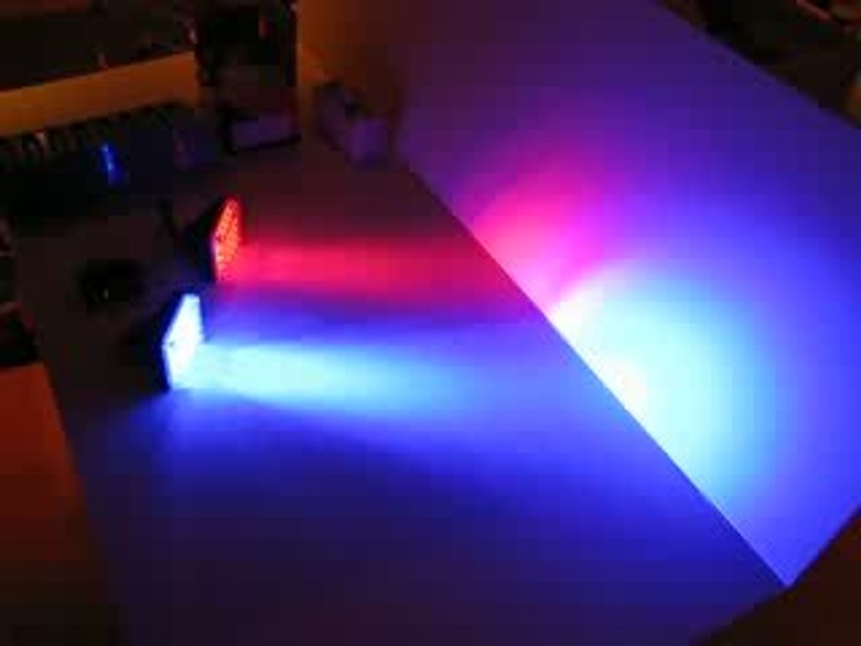strobe 2x20 led rouge bleu programme 2