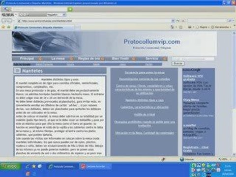 Protocolo, Ceremonial y Etiqueta. Manteles