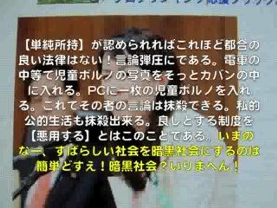 児童ポルノ法の改正＿アグネスチャン