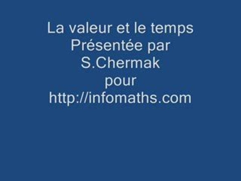 La valeur et le temps