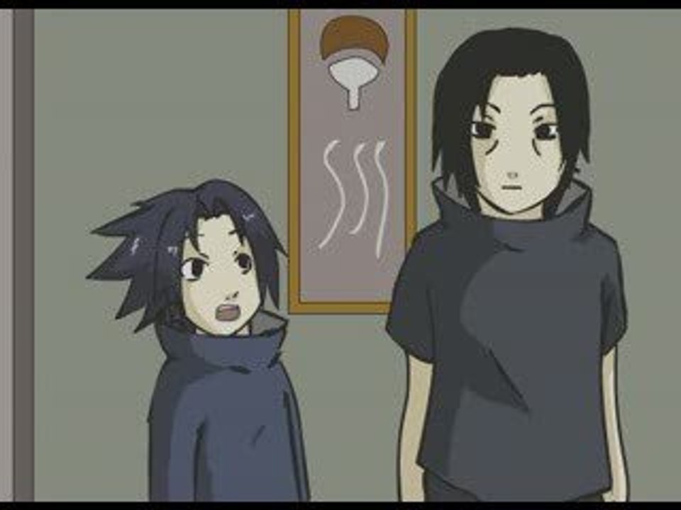 Sasuke is teasing itachi very funny