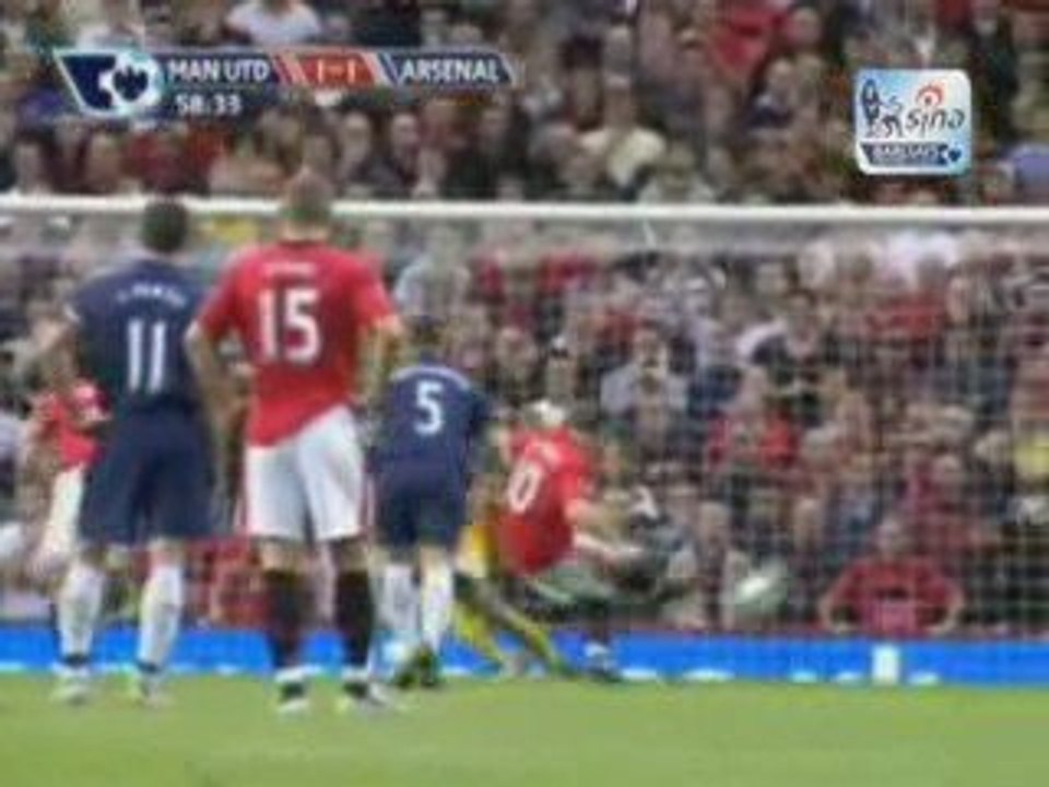 Manchester United  2-1 Arsenal -Goals&Highlights - 8 29 2009