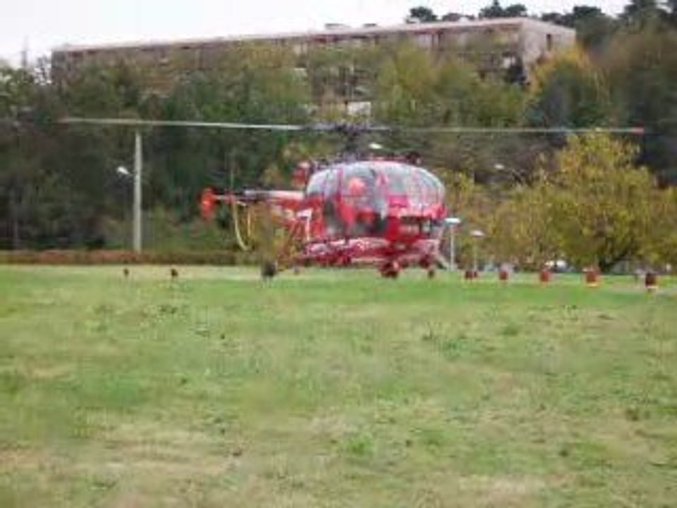 Décollage alouette 3 sécurité civile Lyon