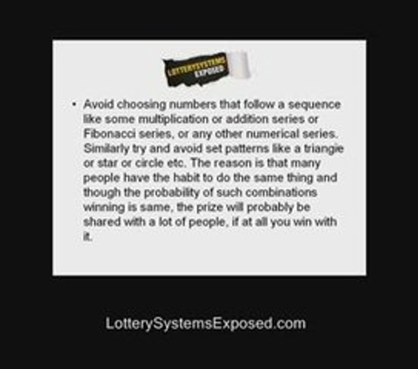 Lottery Tips - Secrets You Must Know!